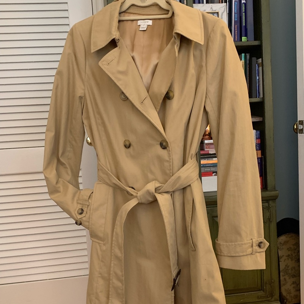 J.Crew Classic rain coat in size 12- a light mustard color.